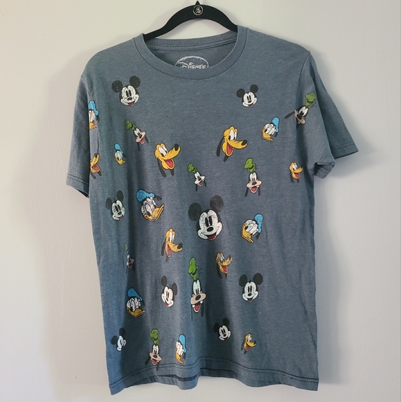 Disney Mickey Mouse Donald Duck Goofy Pluto Gray T-SHIRT - Picture 5 of 7